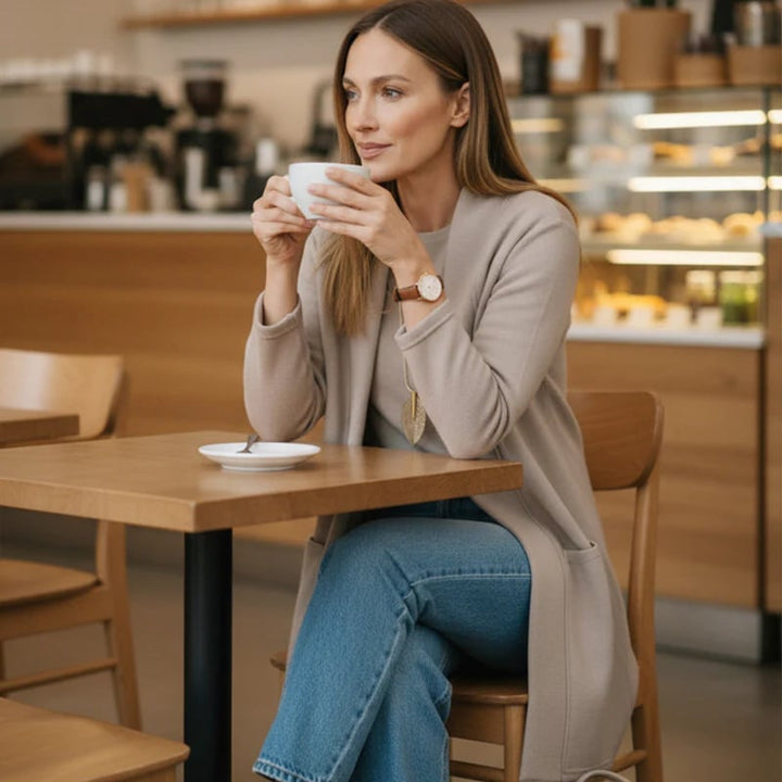 ⏳Specjalna oferta ograniczona czasowo⏰Elegancki 3-częściowy komplet końcowy długi kardigan, top i spodnie💞 