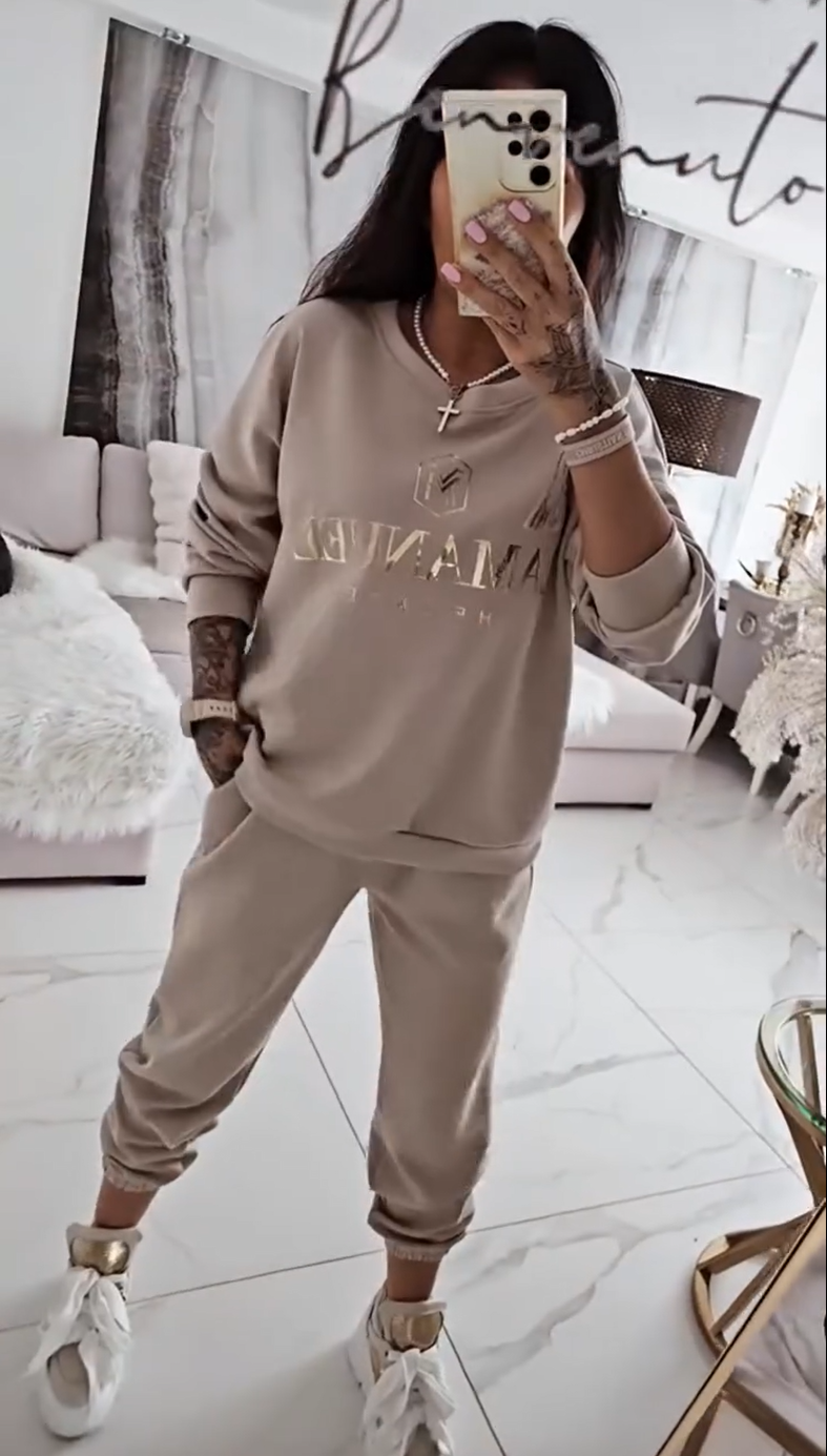 ⏳Oferta ograniczona czasowo! ⏰Damski zestaw casualowy, bluzka z nadrukiem i luźne spodnie 