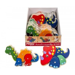 Puzzle drewniane dinozaury 4 el.