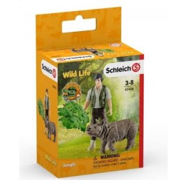 Schleich 42428 Wild Life Leśniczy z nosorożcem