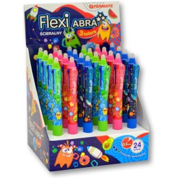 Długopis ścieralny 3 kolorowy FLEXI ABRA 3 COLORS TT8498 niebieski,zielony,czarny PENMATE