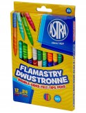 Flamastry dwustronne 12 sztuk = 24 kolory 314118001 ASTRA