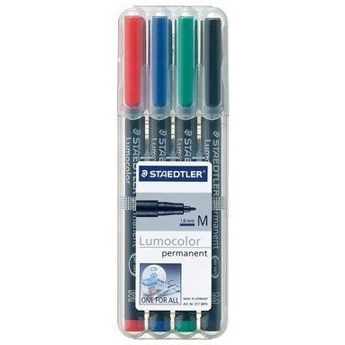 Foliopis permanentny M317 WP4 etui 4szt. STAEDTLER CD BK4 S317WP4