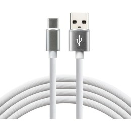 Kabel USB-A -> USB-C 1m 3A silikonowy biały EVERACTIVE (CBS-1CW)