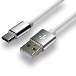 Kabel USB-A -> USB-C 1m 3A silikonowy biały EVERACTIVE (CBS-1CW)