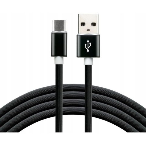 Kabel USB-A -> USB-C 1m 3A silikonowy czarny EVERACTIVE (CBS-1CB)