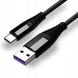 Kabel USB-A -> USB-C 1m 5A pleciony czarny EVERACTIVE (CBB-1CHB)