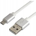 Kabel USB-A -> microUSB 1,5m 2,4A silikonowy biały EVERACTIVE (CBS-1.5MW)