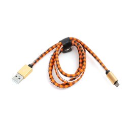 Kabel USB-A -> microUSB 1m 2,4A pomarańczowy PLATINET MAMBA (43325)