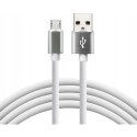 Kabel USB-A -> microUSB 1m 2,4A silikonowy biały EVERACTIVE (CBS-1MW)