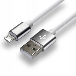 Kabel USB-A -> microUSB 1m 2,4A silikonowy biały EVERACTIVE (CBS-1MW)