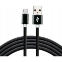 Kabel USB-A -> microUSB 1m 2,4A silikonowy czarny EVERACTIVE (CBS-1MB)