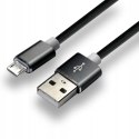 Kabel USB-A -> microUSB 1m 2,4A silikonowy czarny EVERACTIVE (CBS-1MB)