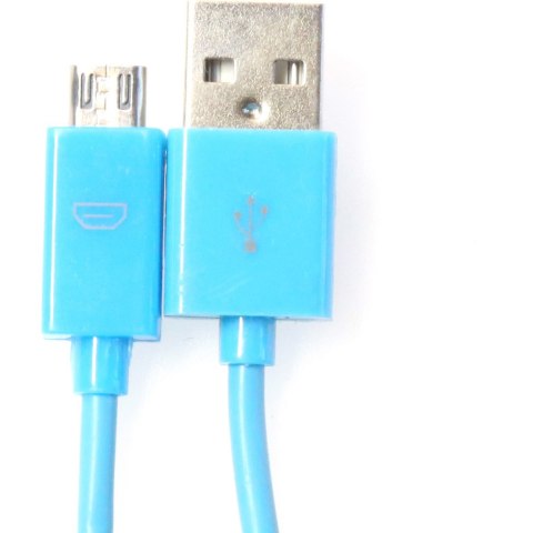 Kabel USB-A -> microUSB 1m 2A niebieski OMEGA BAJA (44340)