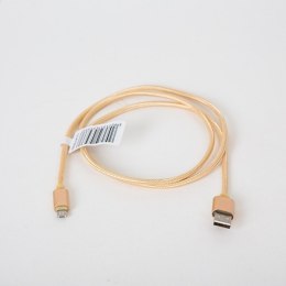 Kabel USB-A -> microUSB 1m pleciony złoty OMEGA IGUANA (43933)