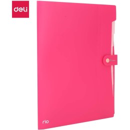 Teczka zatrzaskowa A4 8-przegródek RIO różowa EB40102 PINK DELI