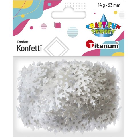 Konfetti Płatki śniegu 23mm białe 14g 284814 TITANUM