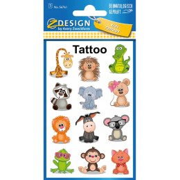 Naklejki tatuaże dla dzieci ZWIERZĄTKA 56761 Z-DESIGN KIDS TATTOO AVERY ZWECKFORM