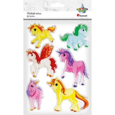 Naklejki żelowe KUCYKI PONY 6szt. 495498 TITANUM