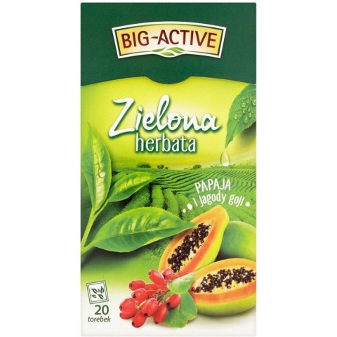 Herbata BIG-ACTIVE zielona (20 torebek) PAPAJA-JAGODY GOJI