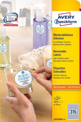 Etykiety ZF Q10mm L6019REV25 (25) kółka A4 AVERY ZWECKFORM