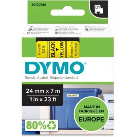 Taśma czarny nadruk na żółtym 24mm x 7m DYMO S0720980