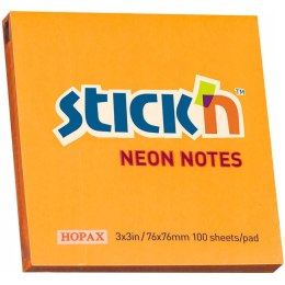 Bloczek STICK`N 76x76mm 100k pomarańczowy neonowy 21164