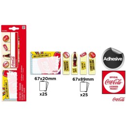 Bloczek samoprzylepny 67x89mm 25k + zakładki indeksujące 67x20mm 25k (4szt) COCA-COLA CC030 MP Poland