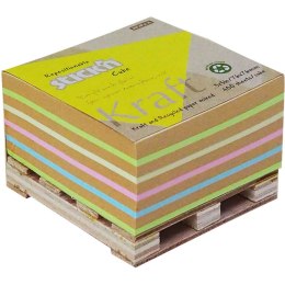 Bloczek samoprzylepny 76x76mm 400k 5 kolorów KRAFT paleta 21817 STICK`N