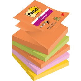 Bloczek samoprzylepny 76x76mm 90k mix kolorów (5szt) SUPER STICKY Z-NOTES BOOST POST-IT