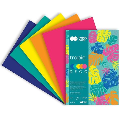 Blok DECO TROPIC A4 20k 170g 5 kolorów HA 3817 2030 HAPPY COLOR