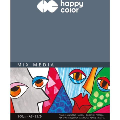 Blok MIX MEDIA A3 25k 200g HAPPY COLOR 3720 3040-A25