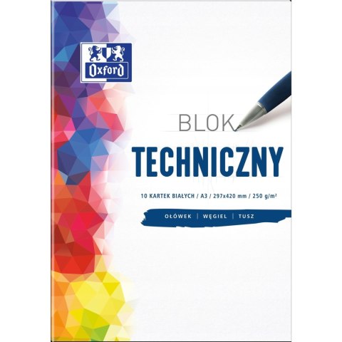 Blok techniczny A3 10k 250g biały 400093232 OXFORD