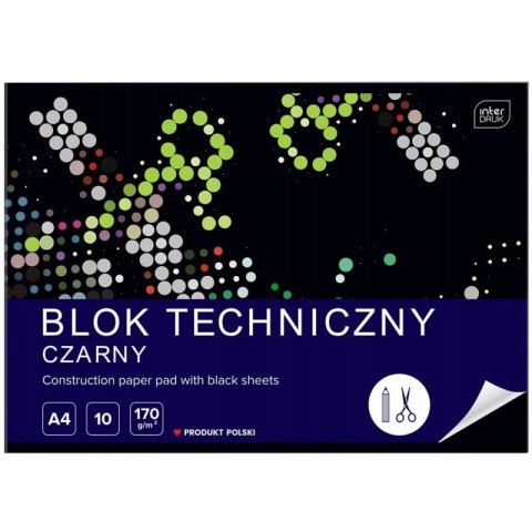 Blok techniczny A4 10k czarny INTERDRUK