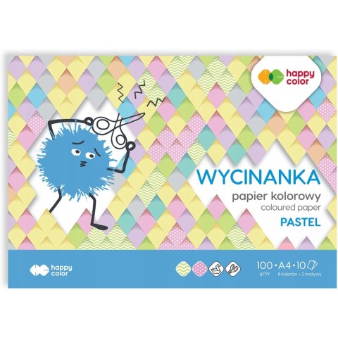 Blok wycinanka A4 10k 100g PASTEL HA 3710 2030-PA10 HAPPY COLOR