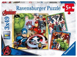 Ravensburger Puzzle dla dzieci 2D: Marvel Avengers. 3x49 elementów 8040