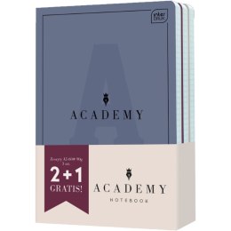 Zeszyt A5 60k kratka ACADEMY 2+1 gratis mix okładek INTERDRUK