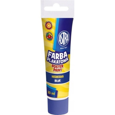 Farba plakatowa tuba 30 ml - niebieska 83110905 ASTRA