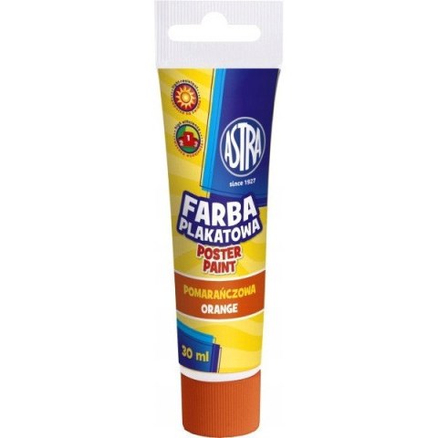 Farba plakatowa tuba 30 ml - pomarańczowa 301107001 ASTRA