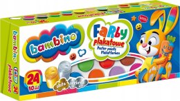 Farby plakatowe 24 kolory, 10 ml BAMBINO