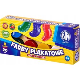 Farby plakatowe 8 kolorów 20ml 83112903 ASTRA