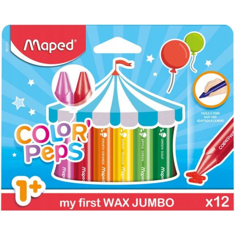 Kredki COLORPEPS świecowe JUMBO 12 kolorów 861311 MAPED