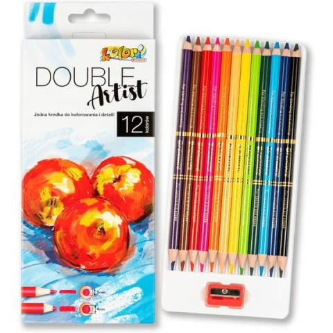 Kredki dwustronne 12 kolorów Double Artist 4/3mm Kolori premium TT7986 PENMATE