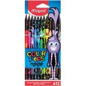 Kredki trójkątne MONSTER 12 kolorów w czarnej obudowie 862612 COLORPEPS MAPED