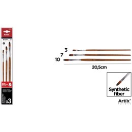 Pędzle malarskie nr.3,7,10 koci język (3szt) PP231 ARTIX