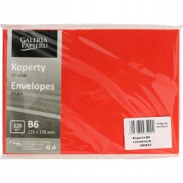 Koperta B6 czerwony K.110g. (20szt.) 280805 Galeria Papieru