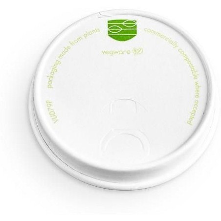 Pokrywka papierowa do kubka papierowego 250ml biała 50 szt. 100% biodegradowalna VLID79P VEGWARE