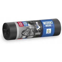 Worki na śmieci 35l mocne HDPE (20szt.)czarne ANNA ZARADNA WNS2207/80SH