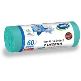 Worki na śmieci z uszami wytrzymałe 60L 16szt. zielone (LDPE) świeży zapach ST1-WNS-3898V1 STELLA