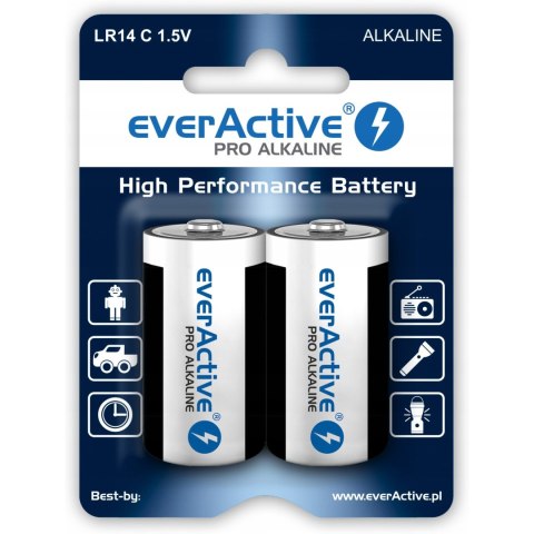 Bateria EVERACTIVE Pro Alkaline C/LR14 alkaliczna blister (2szt)